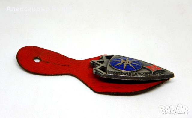 Стар Френски Военен Знак 42 Пехотен Полк Метал Емайл Франция, снимка 5 - Антикварни и старинни предмети - 51796782