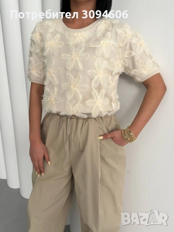 Дамски тениски с цветя, снимка 3 - Тениски - 53804706