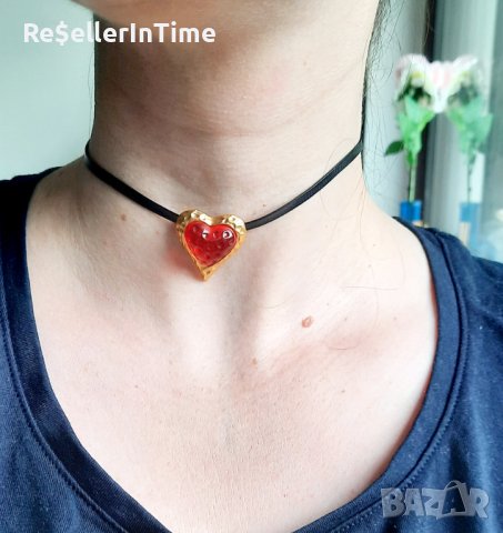 Нов комплект от обеци и чокър със сърца, снимка 3 - Бижутерийни комплекти - 41733637