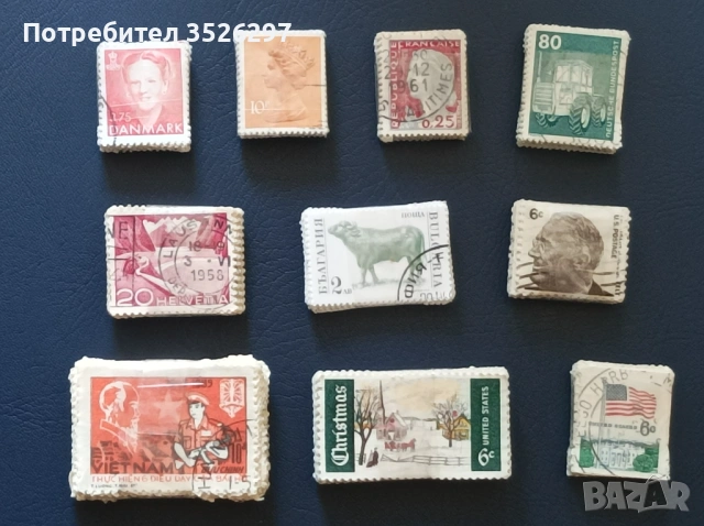 Лот от 500 пощенски марки за 6 евро и лот от 1000 марки за 10 евро.