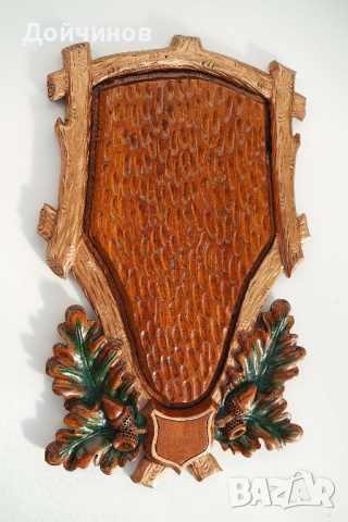 Поставка за ловен трофей на елен лопатар /череп с рога/, бук