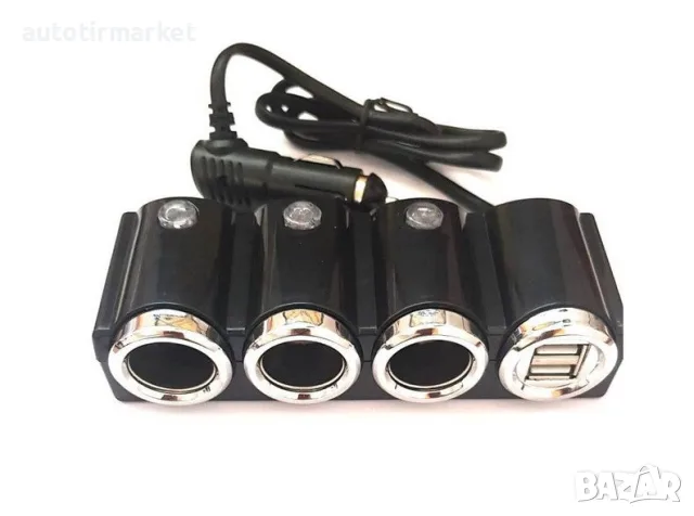 Разклонител за запалка 3 – ка + 2 USB 12/24V