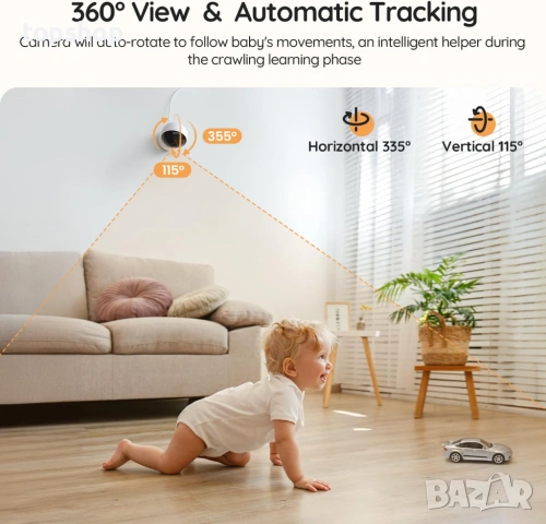 Чисто нов запечатан 2K AI Бебефон BOIFUN – 5.5" Дисплей, WiFi, Нощно виждане и AI датчици, снимка 6 - Бебефони - 53782183