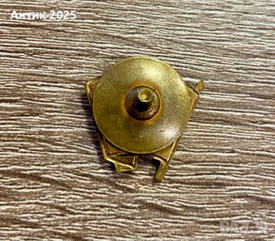 Значка „ВЛКСМ“ с профил на Ленин, месинг, винтово закрепване, 4 г, снимка 2 - Колекции - 53644269