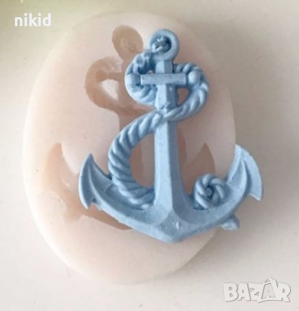 Голяма котва с въже силиконов молд форма фондан шоколад гипс декор