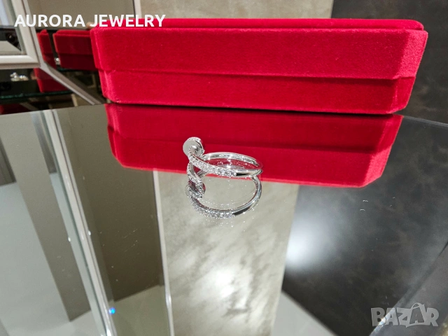 CARTIER Nail Juste un Clou Silver Small Paved Diamonds Пръстен Пирон, снимка 6 - Пръстени - 53193705