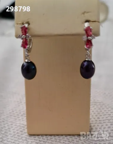 Дамски обеци от естествени перли и сребро, снимка 9 - Обеци - 36078975