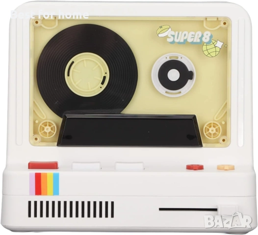 Преносим стерео ретро Bluetooth високоговорител с касетофон, сив (бял), снимка 8 - Bluetooth тонколони - 53405753