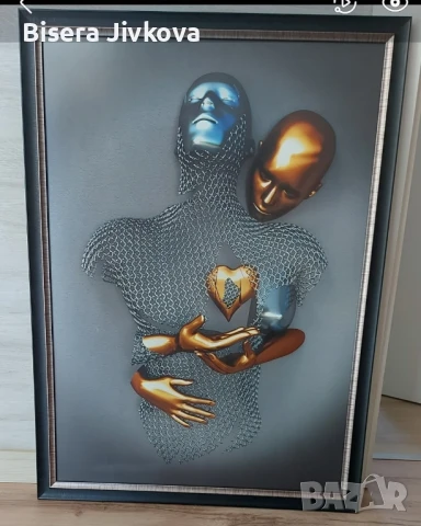 Нова картина, с размери 56/76/1,5 см, с рамка и държачи, 45лв, снимка 1