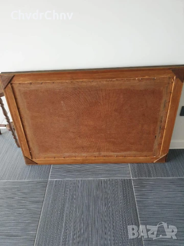 Lindahl 110х74см/стара голяма картина масло върху фазер/морски пейзаж/кораб/1943г/дървена рамка, снимка 8 - Картини - 50703313