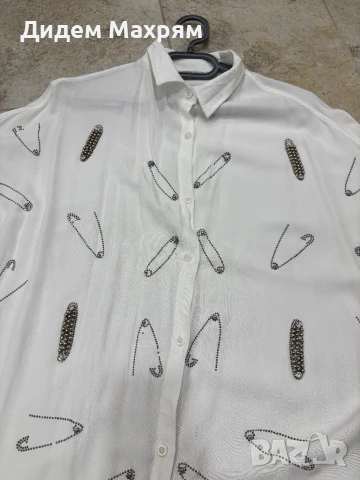 Оувърсайз риза в бяло, снимка 2 - Ризи - 51115166