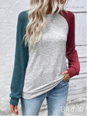 Блуза с цветни блокове, снимка 3 - Блузи с дълъг ръкав и пуловери - 50201167