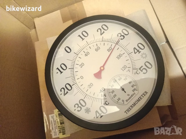 Термометър - 25,4 см термометър и влагомер за вътрешна/външна употреба НОВ, снимка 2 - Други стоки за дома - 51282527