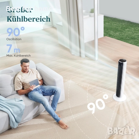 Levoit - Куловен, тих вентилатор с 4 режима, 5 скорости с дистанционно управление, снимка 5 - Вентилатори - 52117510