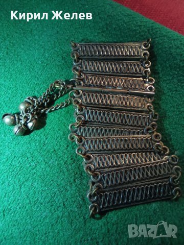 СТАРА БРОНЗОВА ПОСРЕБРЕНА ВЪЗРОЖДЕНСКА ГРИВНА със ЗВЪНЧЕТА 44321, снимка 4 - Антикварни и старинни предмети - 32265077
