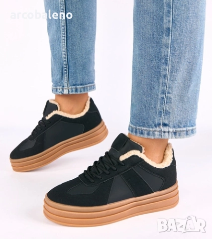 Дамски зимни маратонки с подплата от кожа Kelsi, 3цвята , снимка 4 - Маратонки - 52554518