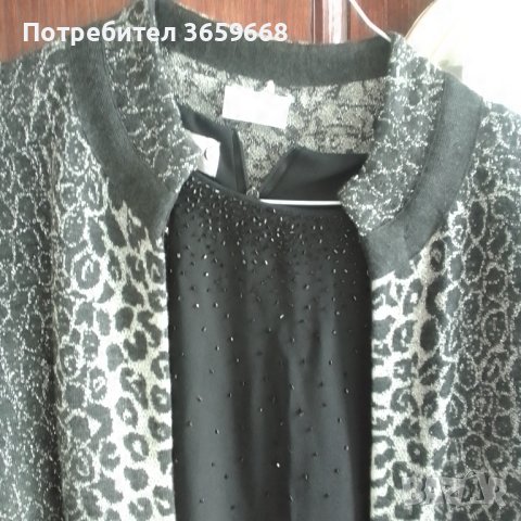 Дамски официален костюм от рокля и желетка, размер 14 UK, снимка 2 - Костюми - 40265548