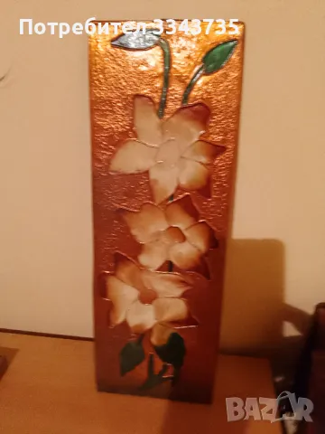 Медно пано върху дървена основа д-50 ш-18см., снимка 5 - Декорация за дома - 49655064