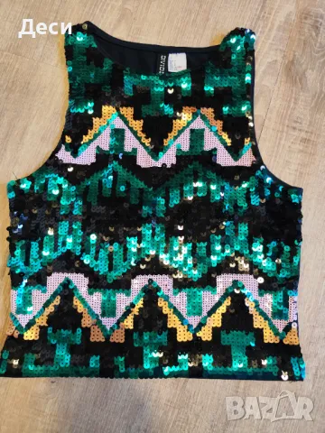 къс топ с пайети на H&M
