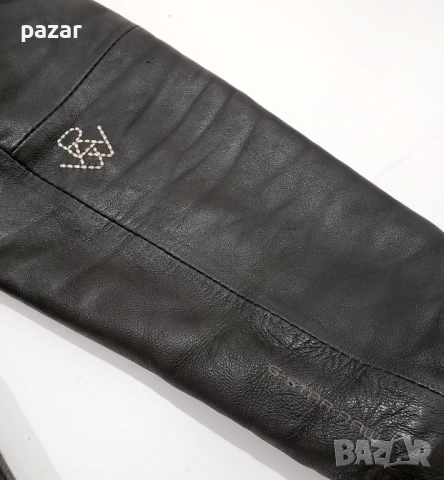 G-STAR RAW Bomber Мъжко Кожено Яке с Хастар Ватирано Бомбър S, снимка 3 - Якета - 53606373