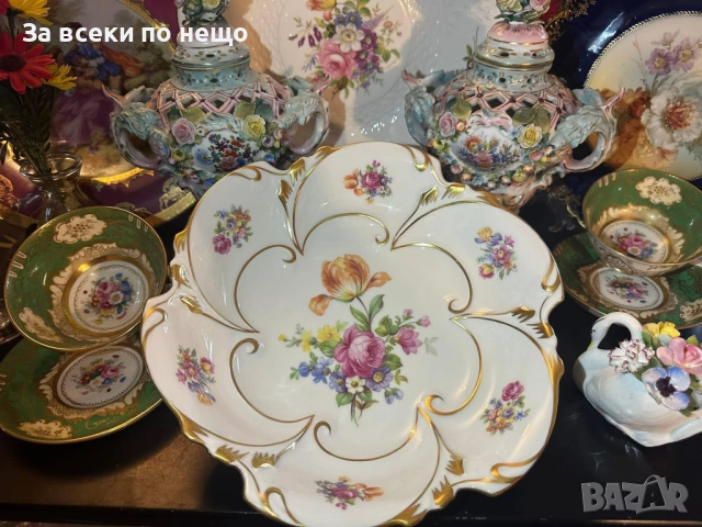 W. Germany  Circa  1964 “Jlmenau” автор и художник ръчно нарисувана купа (плато) Код P1899, снимка 9 - Декорация за дома - 53332547