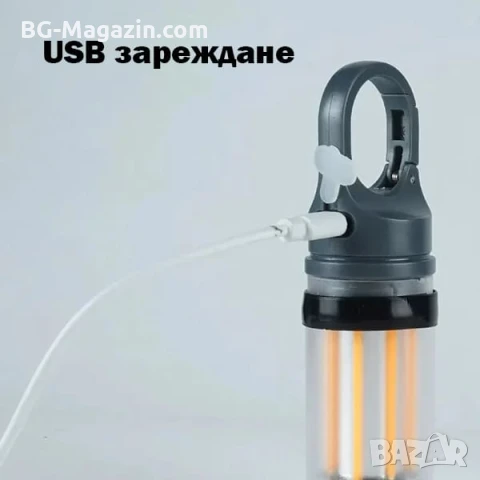 Мощна акумулаторна преносима LED лампа къмпинг осветление лед фенер за риболов туризъм палатка силна, снимка 5 - Къмпинг осветление - 51178731