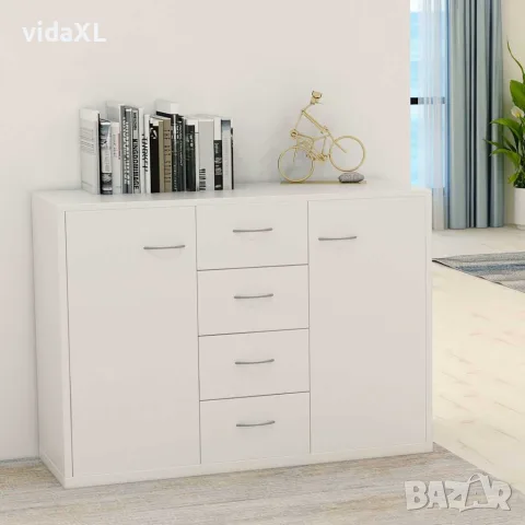 vidaXL Бюфет, бял, 88x30x65 см, инженерно дърво, снимка 3 - Бюфети - 56147752