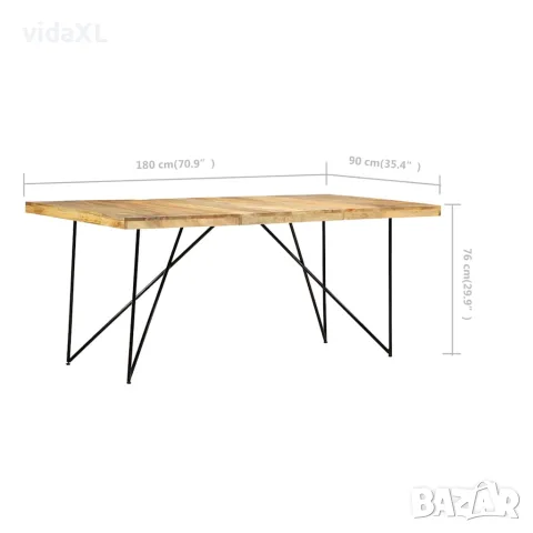 vidaXL Трапезна маса, 180x90x76 cм, мангово дърво масив, снимка 5 - Маси - 56146480