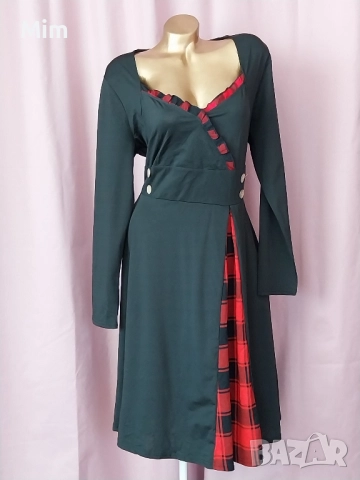 XL Черна рокля с дълъг ръкав , снимка 5 - Рокли - 52427798