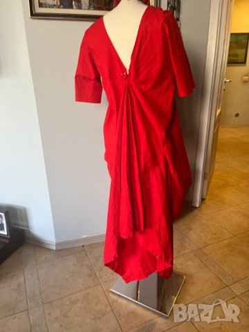 Червена ефектна рокля р-р Л , снимка 2 - Рокли - 41328486
