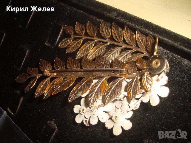 РЯДКА СТАРА БРОНЗОВА ФЛОРАЛНА СКЪПОЦЕННА БРОШКА МАЙСТОРСКА ЮВЕЛИРНА РАБОТА - УНИКАТ 6235, снимка 13 - Антикварни и старинни предмети - 33876189