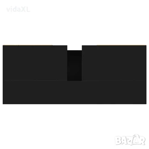 vidaXL Шкаф за баня, черен, 80x33x60 см, инженерно дърво, снимка 9 - Шкафове - 56148138