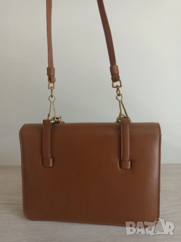 Кафява кожена чанта Meyer's, снимка 6 - Чанти - 50725219