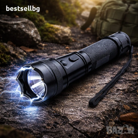 Професионален мощен електрошок кучегон LED фенер за самоотбрана охрана жени самозащита акумулаторен, снимка 5 - Оборудване и аксесоари за оръжия - 53090576