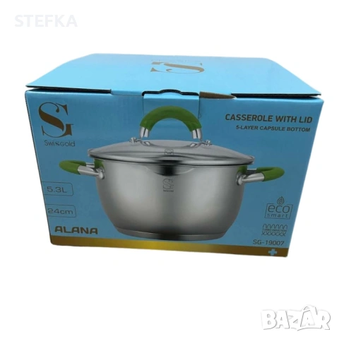 Комплект тенджери /5слойно дъно, снимка 5 - Съдове за готвене - 53051072