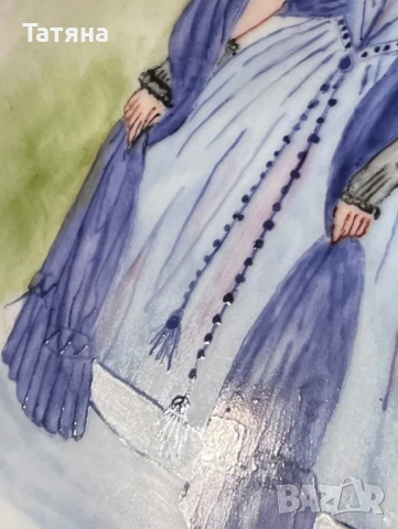 Furstenberg  Germany , красива ретро порцеланова кутия за бижута, бонбониера, ръчно рисувана, снимка 8 - Декорация за дома - 53135851