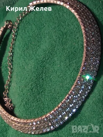 ПОСРЕБРЕНА КРИСТАЛНА РЕТРО АРТ ОГЪРЛИЦА КОЛИЕ 47206, снимка 15 - Колиета, медальони, синджири - 47296068