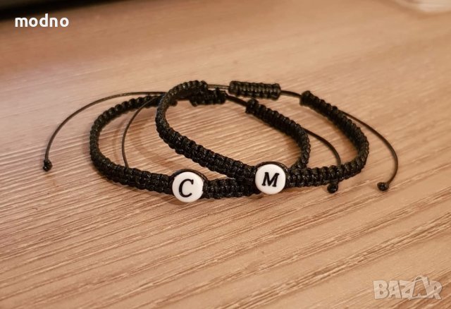 Ръчно изработени гривни с буквичка по ваш избор, снимка 1