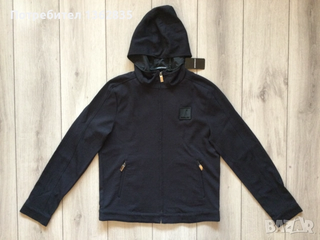НОВ оригинален черен суичър яке EMPORIO ARMANI размер 54 / XL от Италия