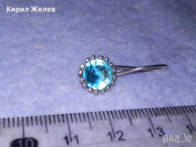 ПРЕКРАСНА ФИНА МАЙСТОРСКА СКЪПОЦЕННА СРЕБЪРНА ОБЕЦА СРЕБРО 925 с ЮВЕЛИРНО ФАСЕТИРАН СИН ЦИРКОН 38689, снимка 9 - Обеци - 41741409