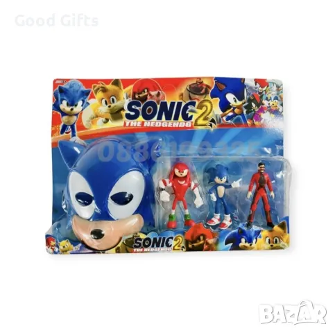 Комплект 3броя фигурки Соник + Маска Sonic 2