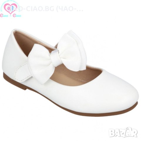 №25-36, Бели балеринки за момиче с елегантна панделка BUBBLE KIDS, снимка 2 - Детски обувки - 44148575