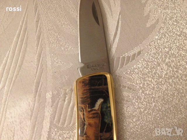Немски ловен нож MAGNUM Stainless с елен и сърна в специална кутия, снимка 8 - Ножове - 39828520