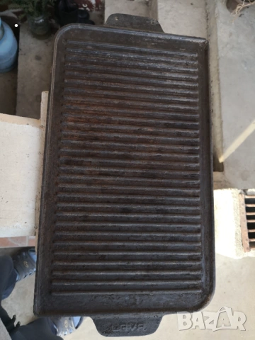 Чугунена грил плоча скара Lava двустранна за газ и огън 