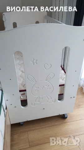 Бебешка кошара от МДФ Felicio + матрак Pierre Cardin, снимка 3 - Кошарки - 53140919