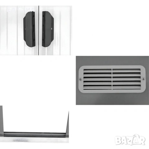 Метална градинска къща за инструменти с вентилация и заключване - 277 × 299 × 192 см, снимка 10 - Други - 53573716