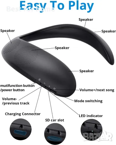 Bluetooth високоговорител с лента за врата  Bluedio, снимка 7 - Други - 50264968