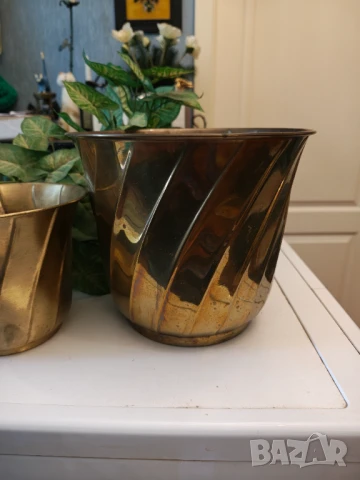 Лот страхотни месингови кашпи, снимка 4 - Декорация за дома - 51032215