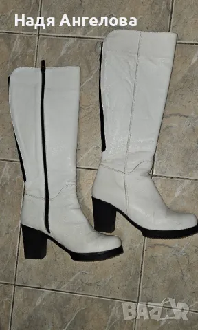 Бели ботуши естествена агнешка кожа - 40 лв, снимка 3 - Дамски ботуши - 48394049