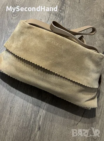Furla vintage дамска чанта велур, снимка 2 - Чанти - 56237777
